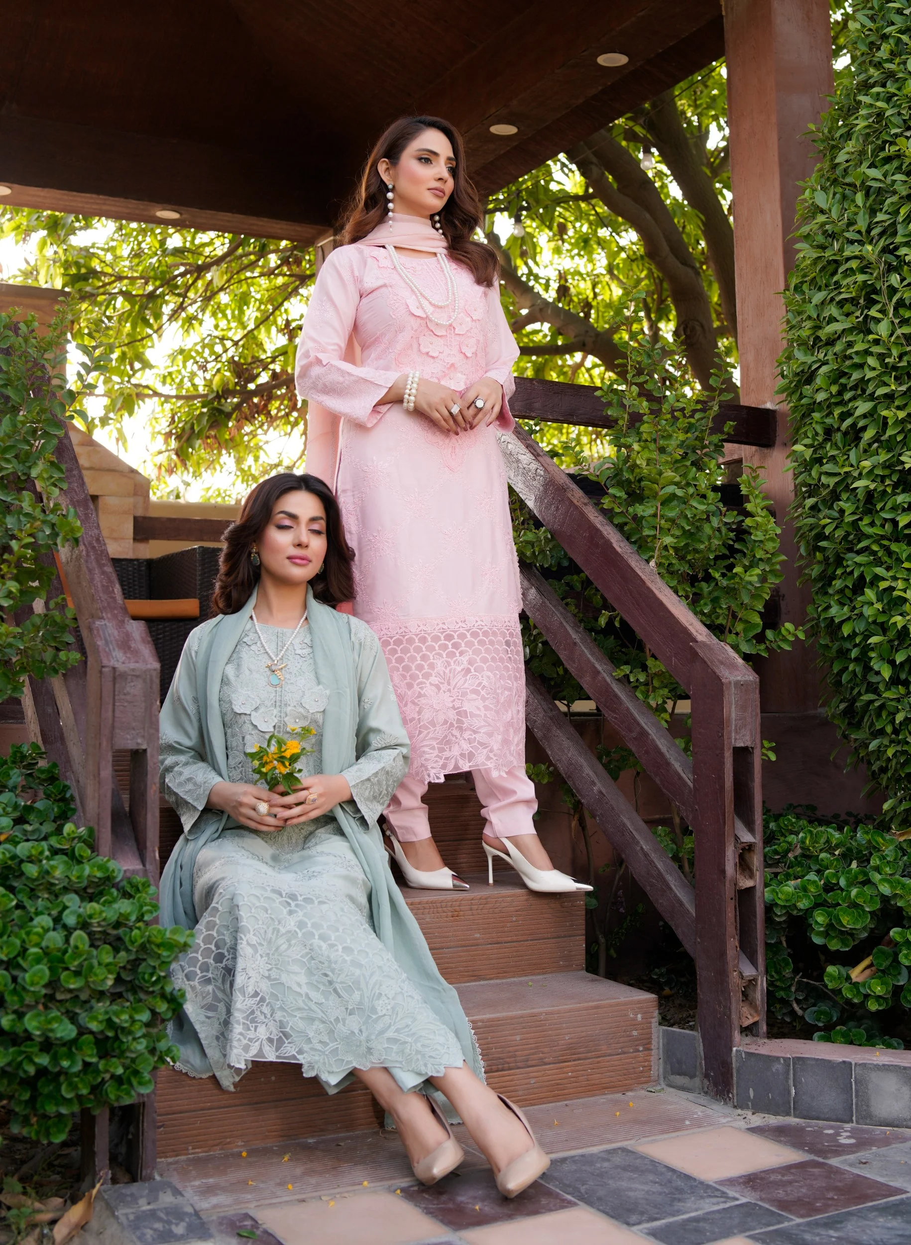 HK-313 - Readymade Linen Mummy n Me Outfit - Image 21