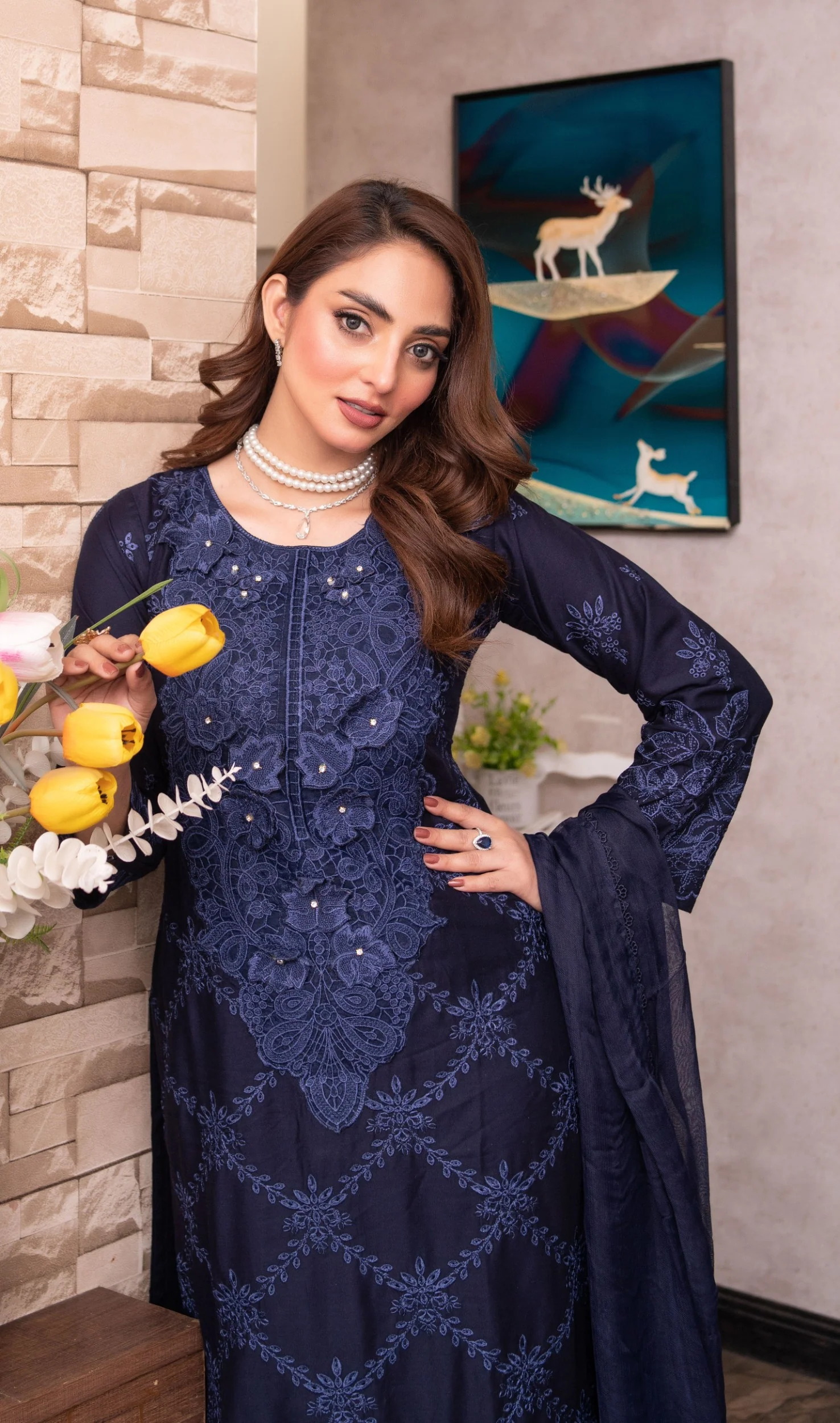 HK-313 - Readymade Linen Mummy n Me Outfit - Image 23