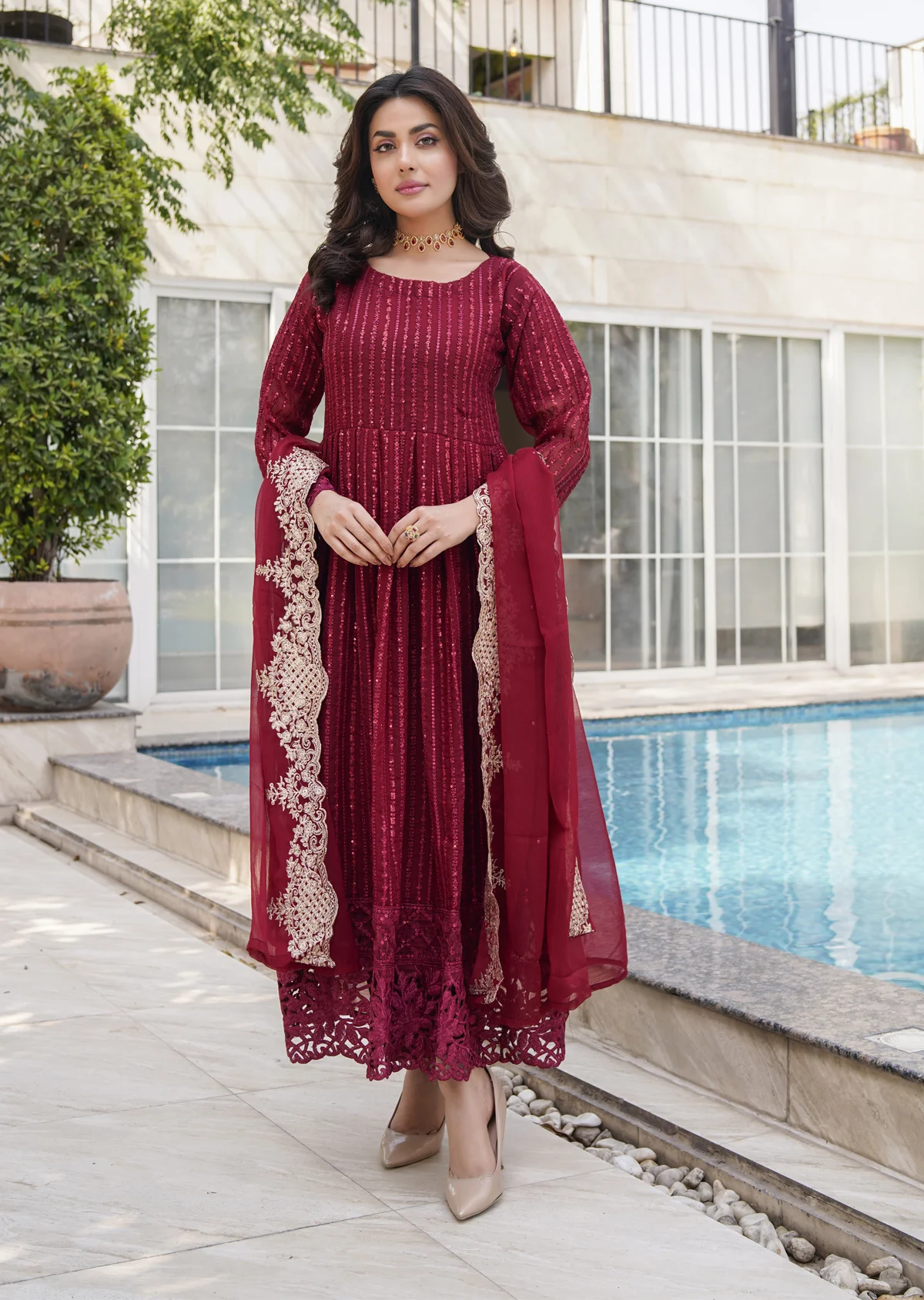 HK-318 - Readymade Chiffon Outfit DEAL OF THE WEEK - Image 5