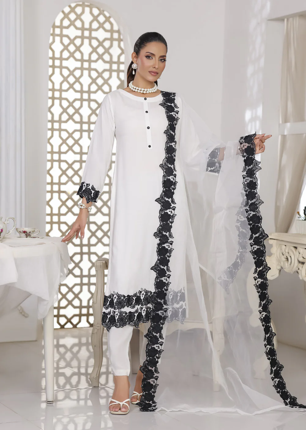 HK329 - Readymade China stone linen Outfit 2025 - Image 2