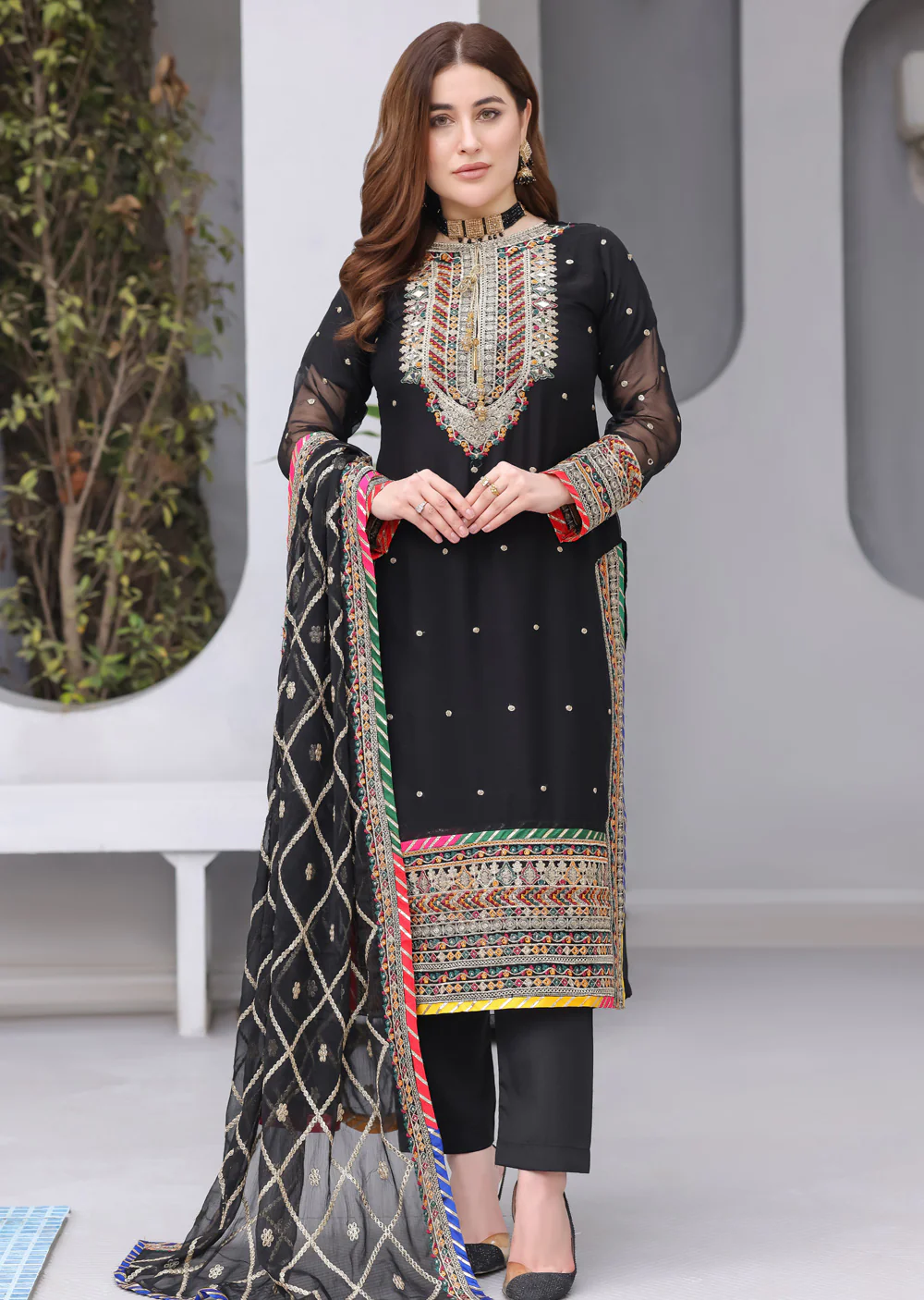 HK332  - Readymade chiffon Outfit 2025