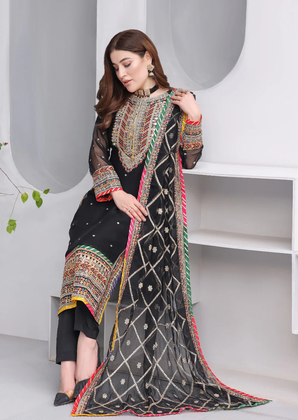 HK332  - Readymade chiffon Outfit 2025 - Image 2
