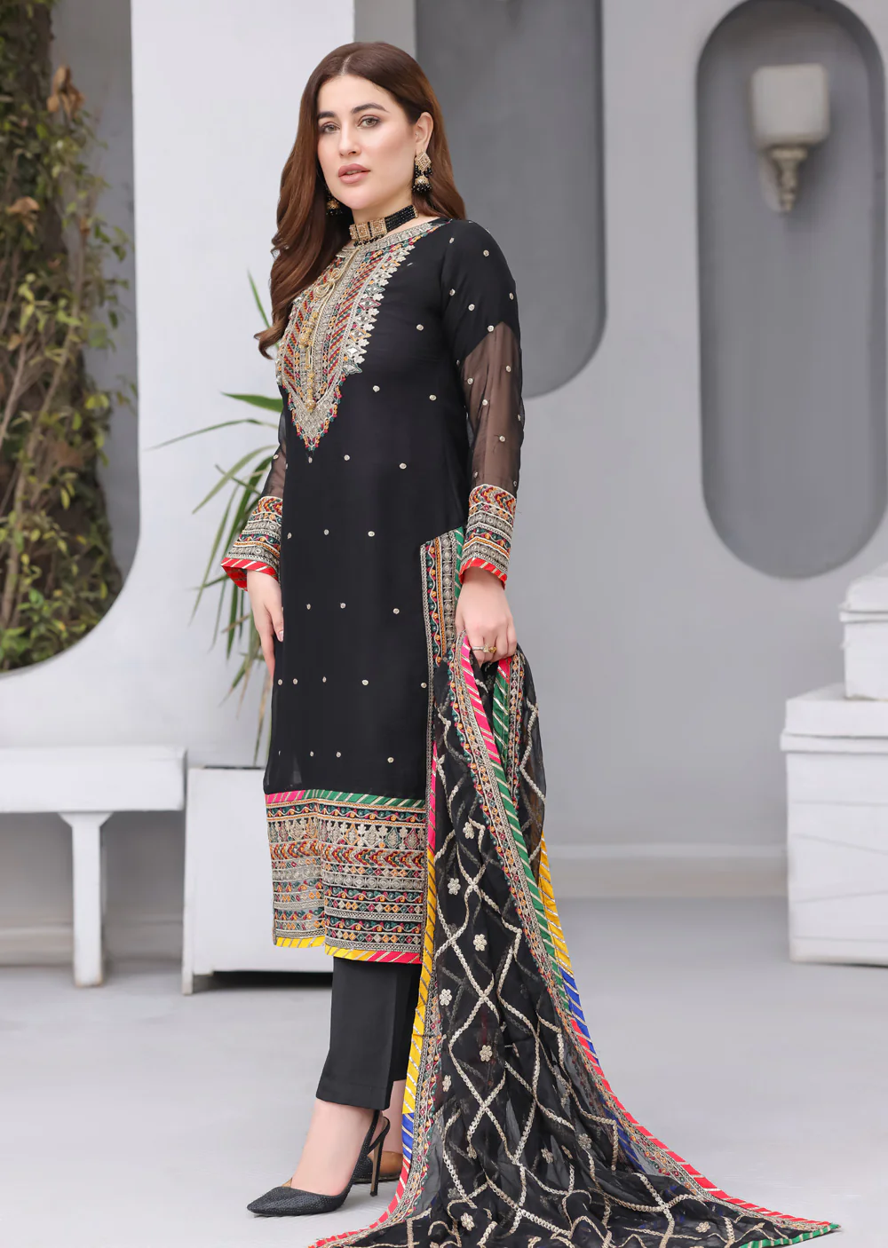 HK332  - Readymade chiffon Outfit 2025 - Image 3