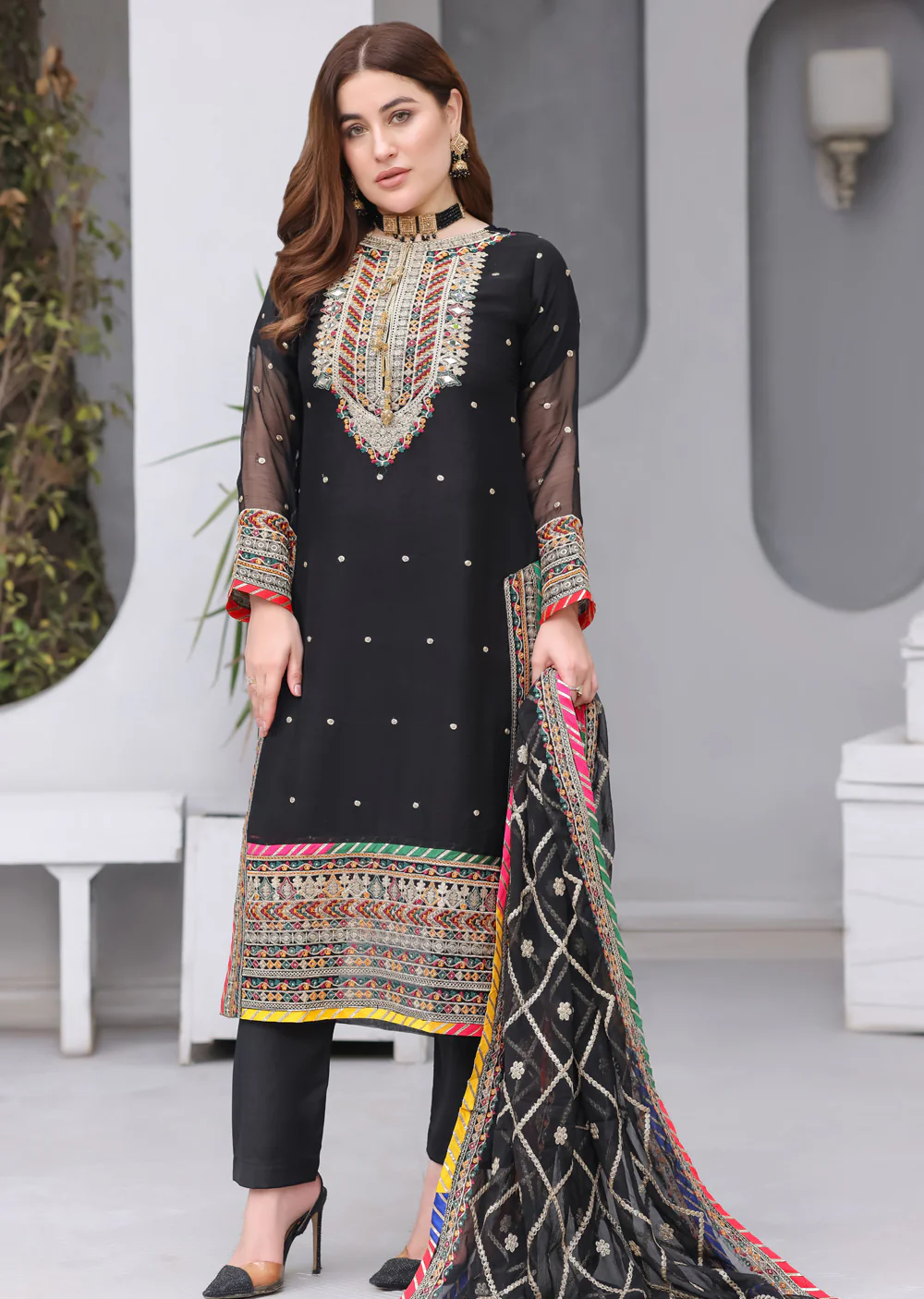 HK332  - Readymade chiffon Outfit 2025 - Image 4