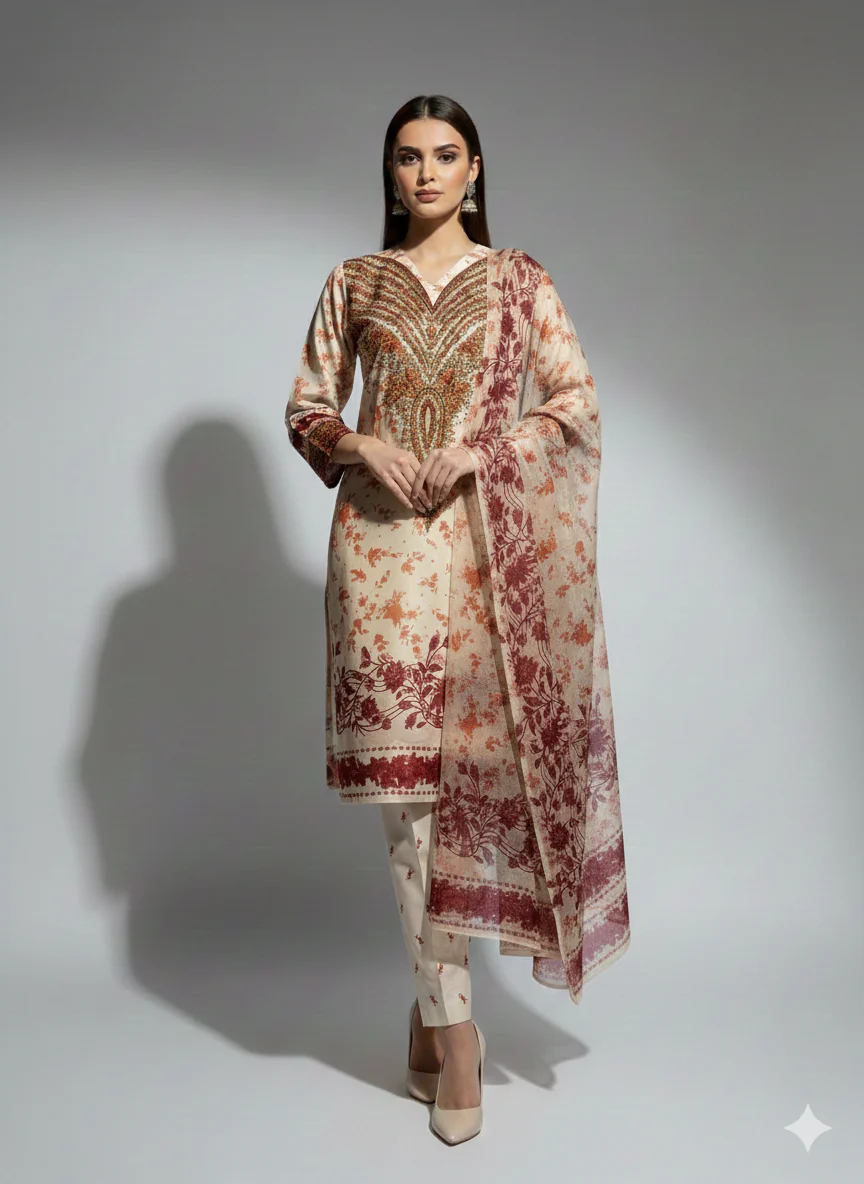 HK340 - Readymade silk Outfit 2025 - Image 2