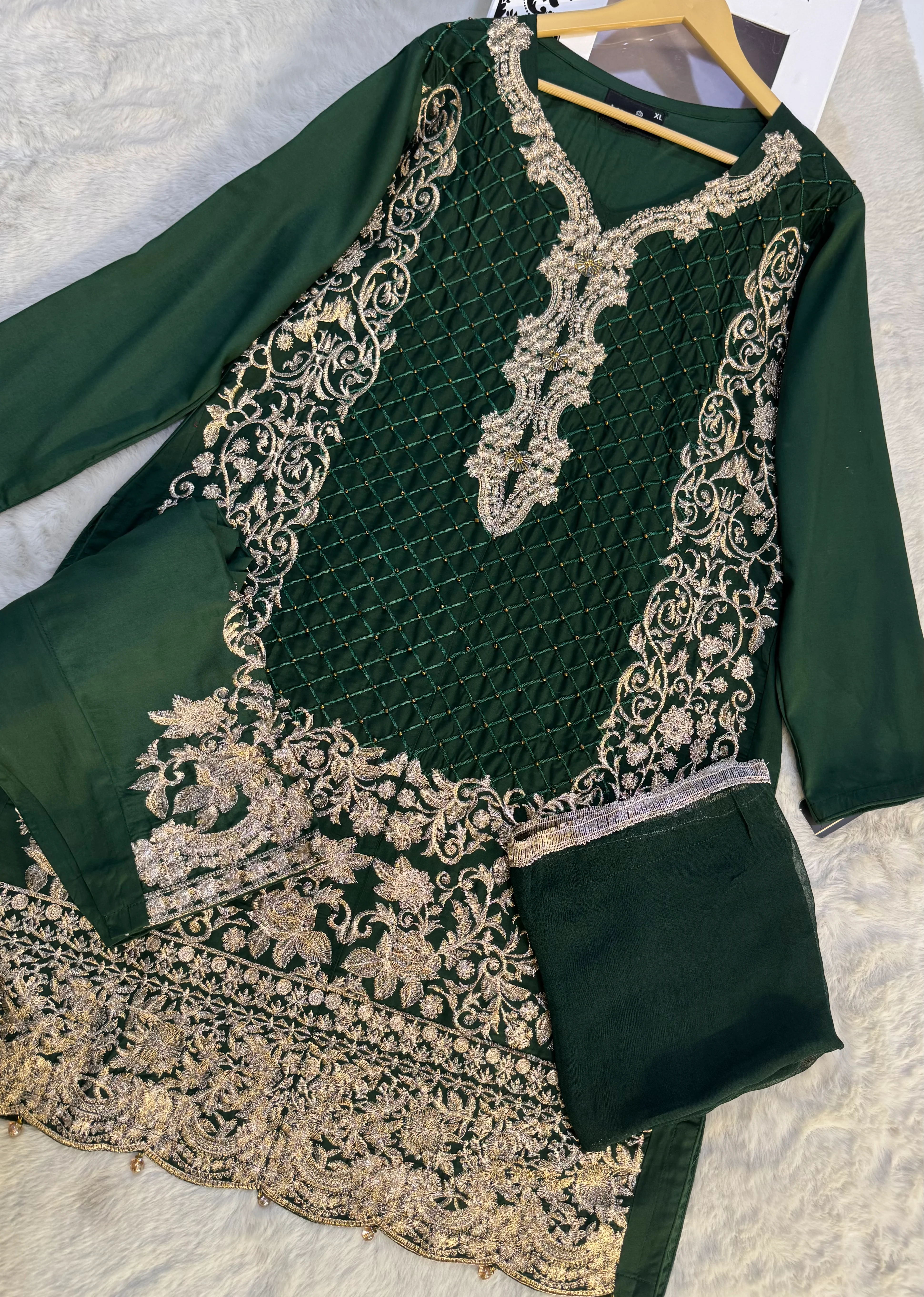 HK36 - Linen Embroidered Suit - Image 2