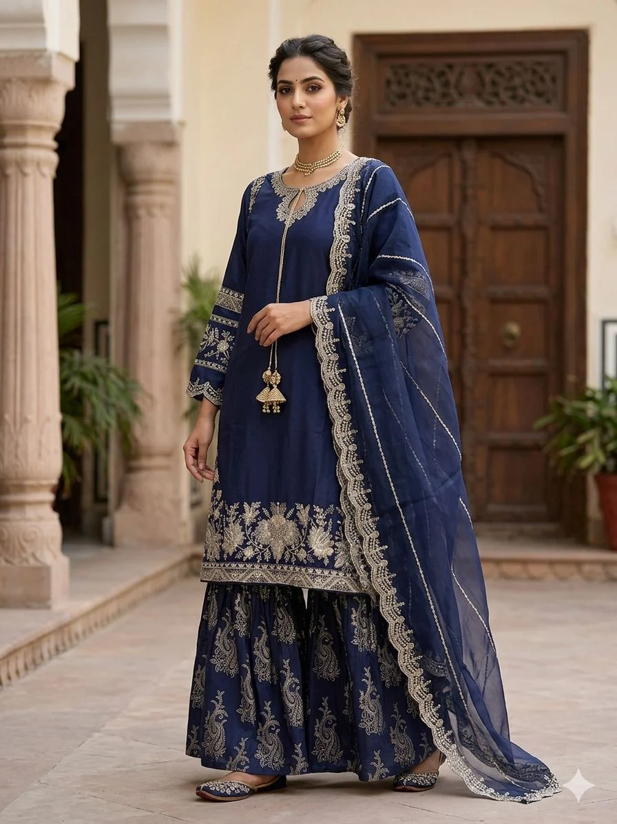 HK387 - Roheena - Shararah Suit - Image 6