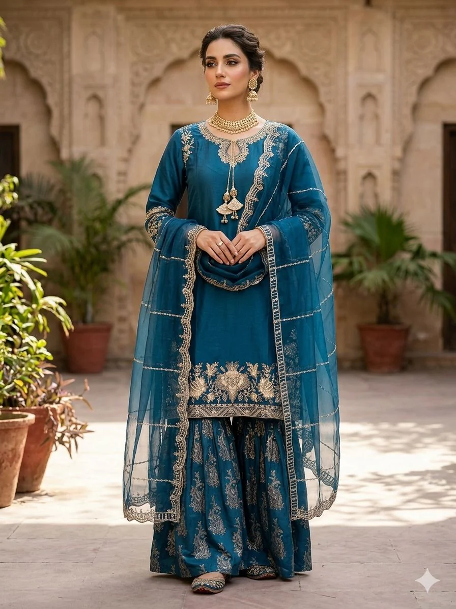 HK387 - Roheena - Shararah Suit - Image 8