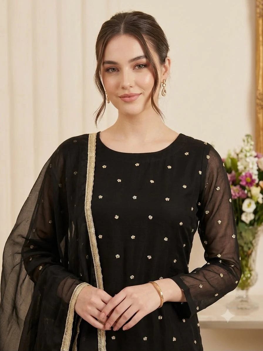 HK394 - 3 Piece Chiffon Suit - Image 6