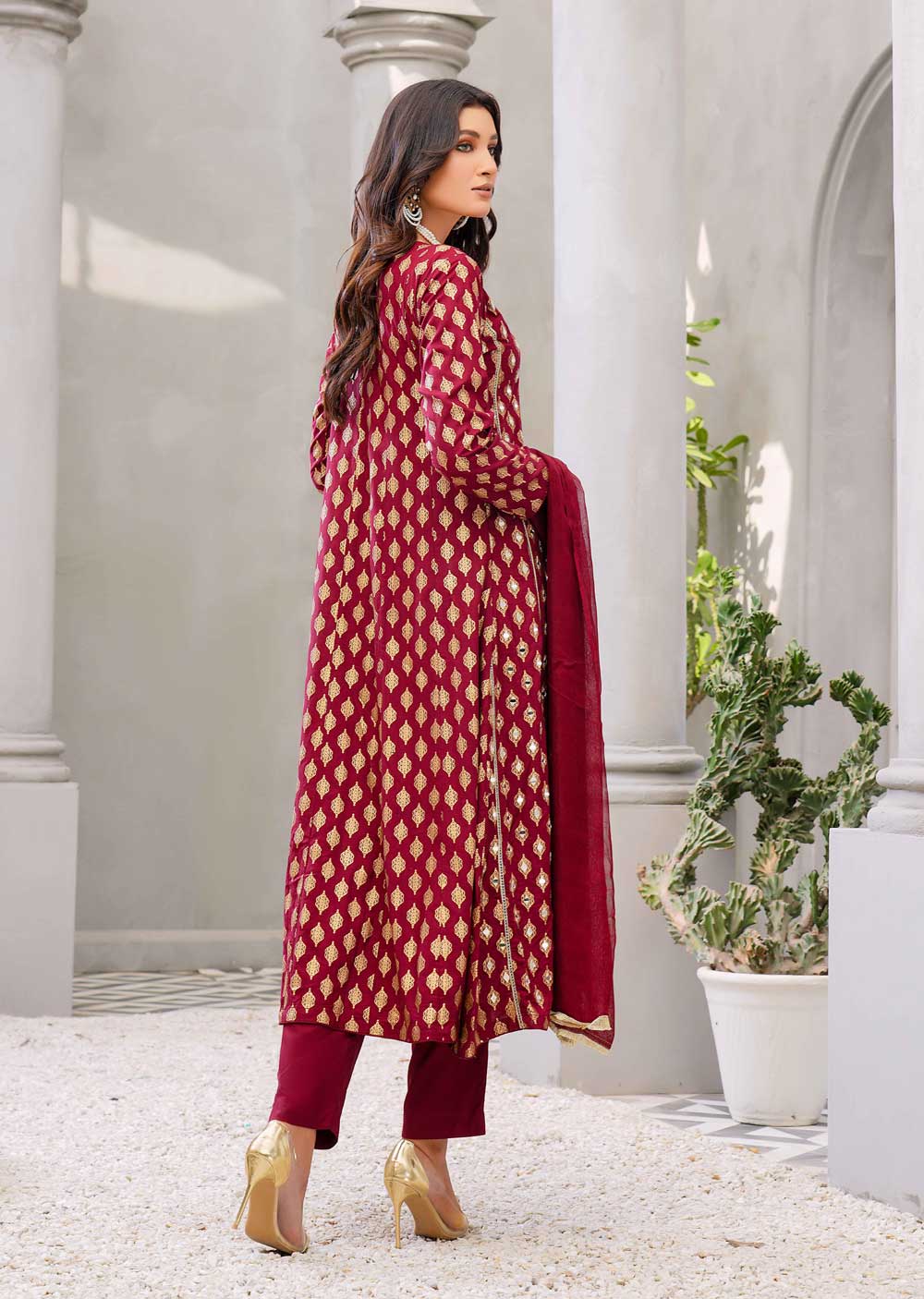 HK59 Sheesha - Readymade Linen Mother & Daughter Mirror Suit - Image 8