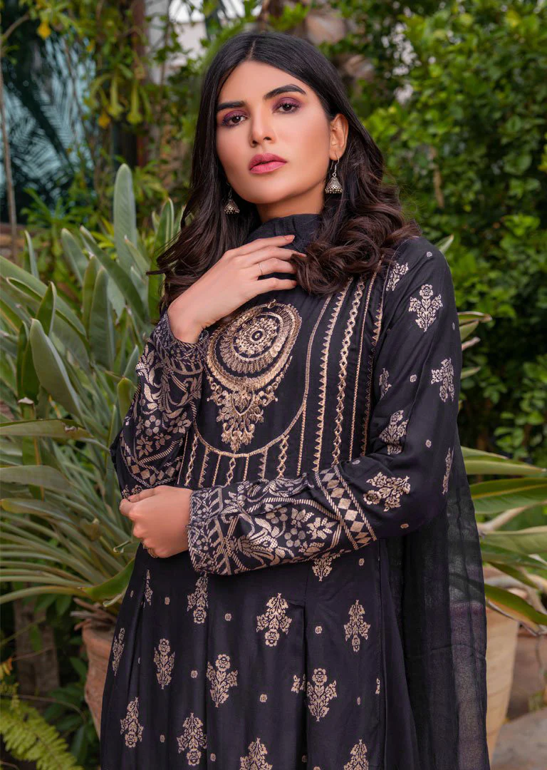 HK97 Crystal Black Readymade Linen Dress - Image 3