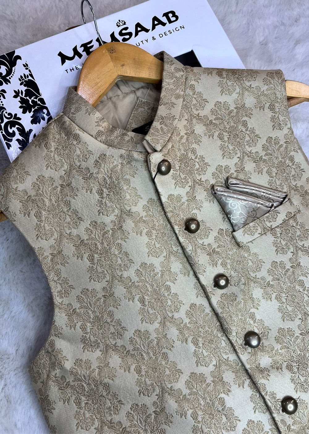 HM-40 Mens Premium Jammawar Waistcoat - Image 2