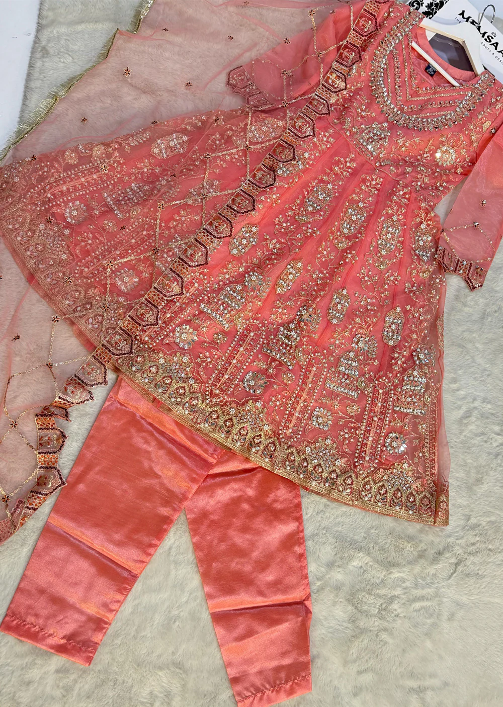 HMZDS-07 - Readymade - Embroidered Net Suit 2025 - Image 7