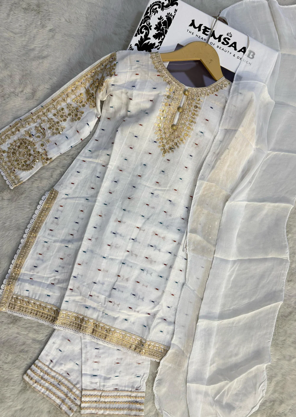 HMZDS-10 - Readymade - Embroidered Cotton Suit 2025 - Image 3