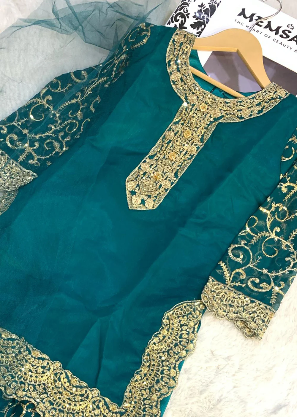 HMZDS-18 - Shararah- Readymade - Chiffon Suit 2025 - Image 5