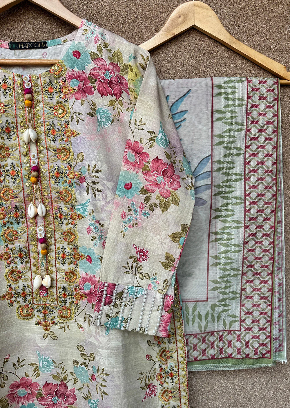 HNR-07 - Cream - Readymade - Haroon Khaddar Suit 2025 - Image 4