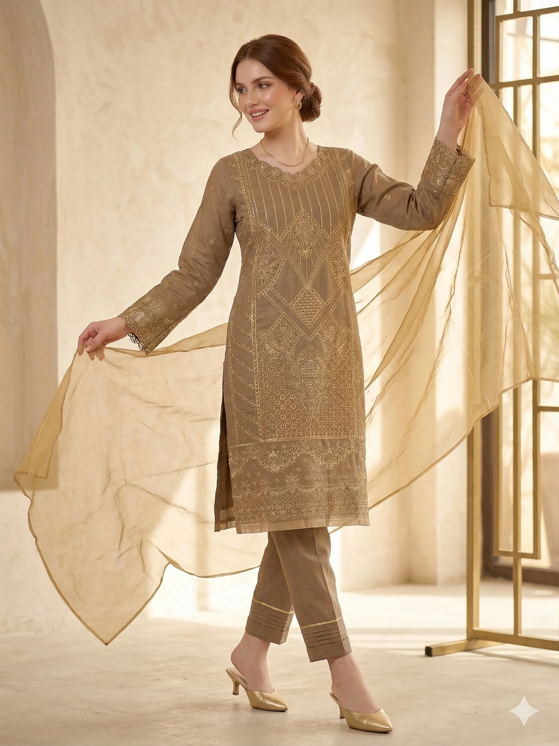 HRM49- Readymade HAREEMZ Formal Suit 2025 - Image 2