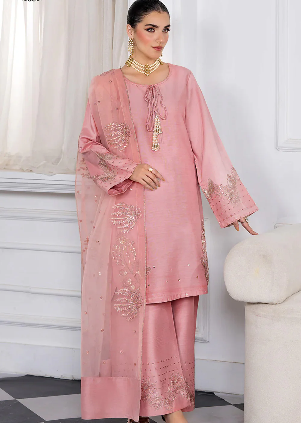 HSS-1178- Ivory Diviné - Luxury LAWN Suit - Image 5