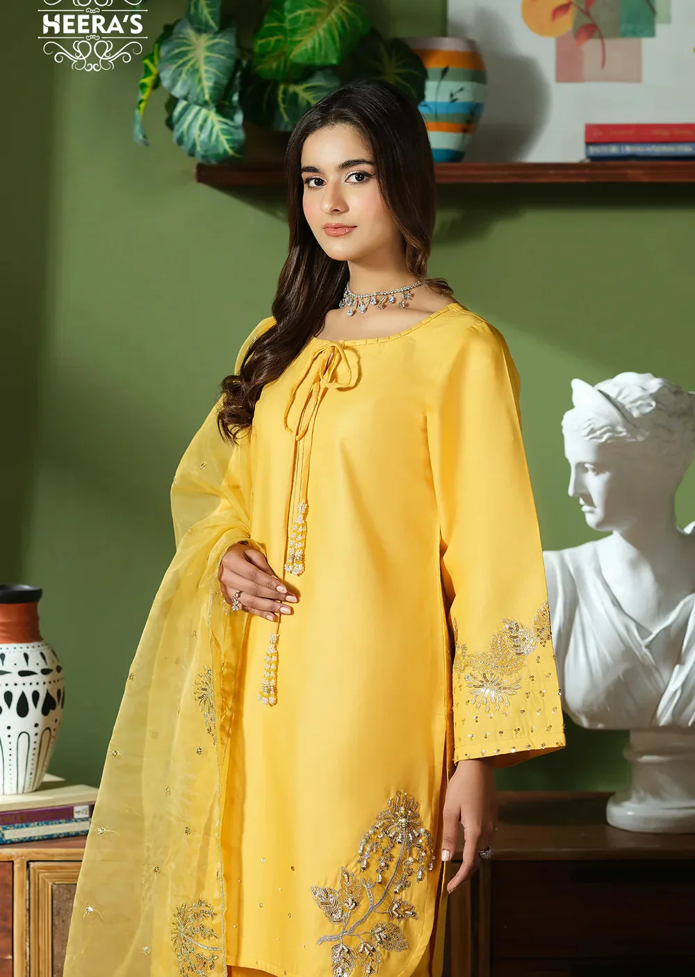 HSS-1178- Ivory Diviné - Luxury LAWN Suit - Image 6
