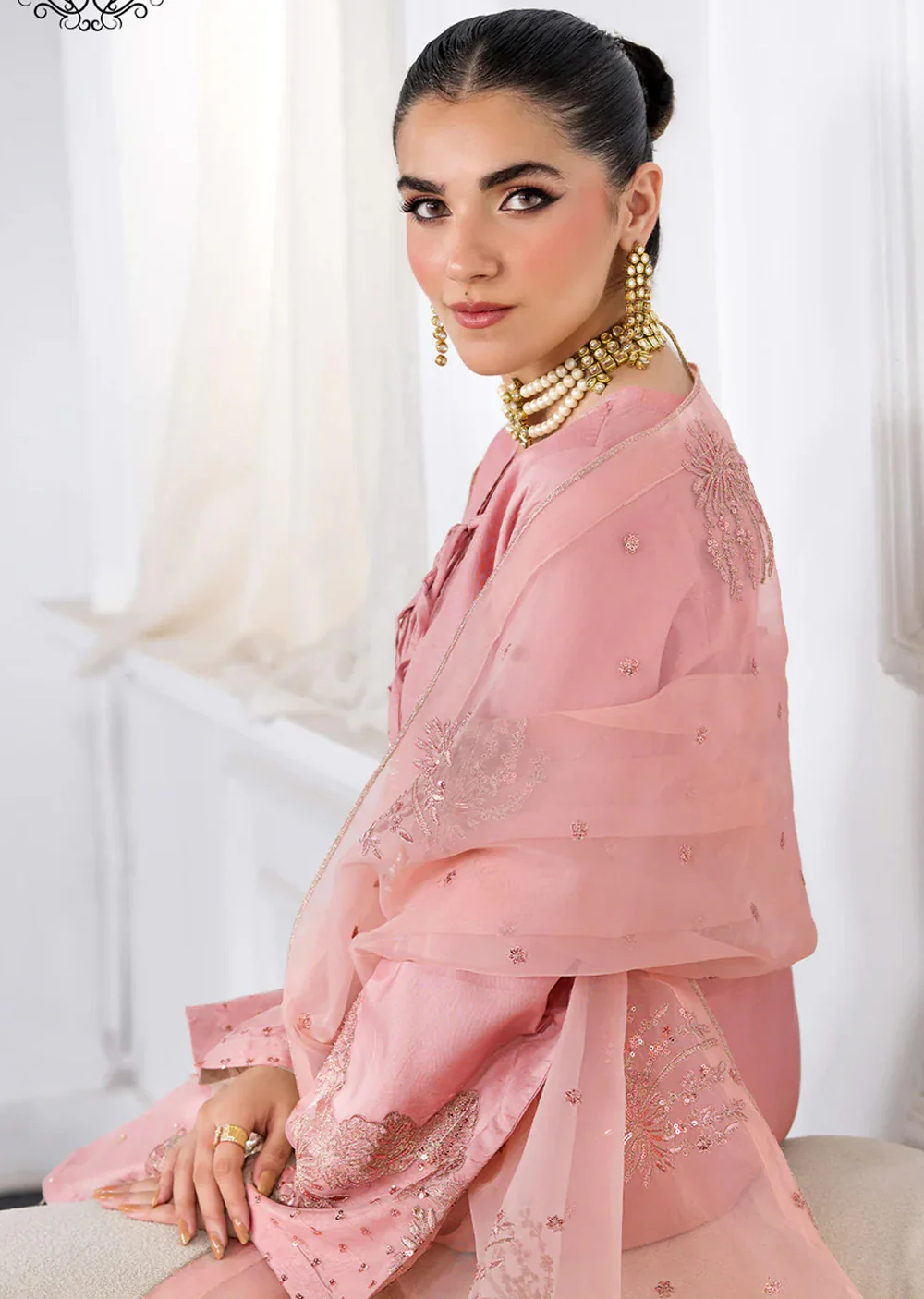 HSS-1178- Ivory Diviné - Luxury LAWN Suit - Image 9