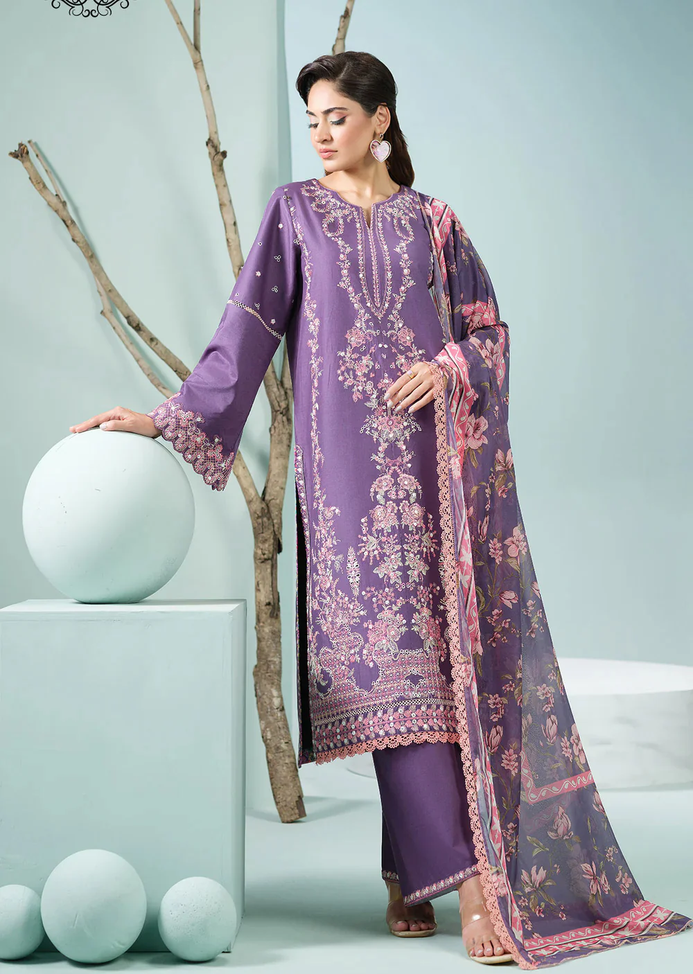 HSS-1179- Ivory Diviné - Luxury LAWN Suit