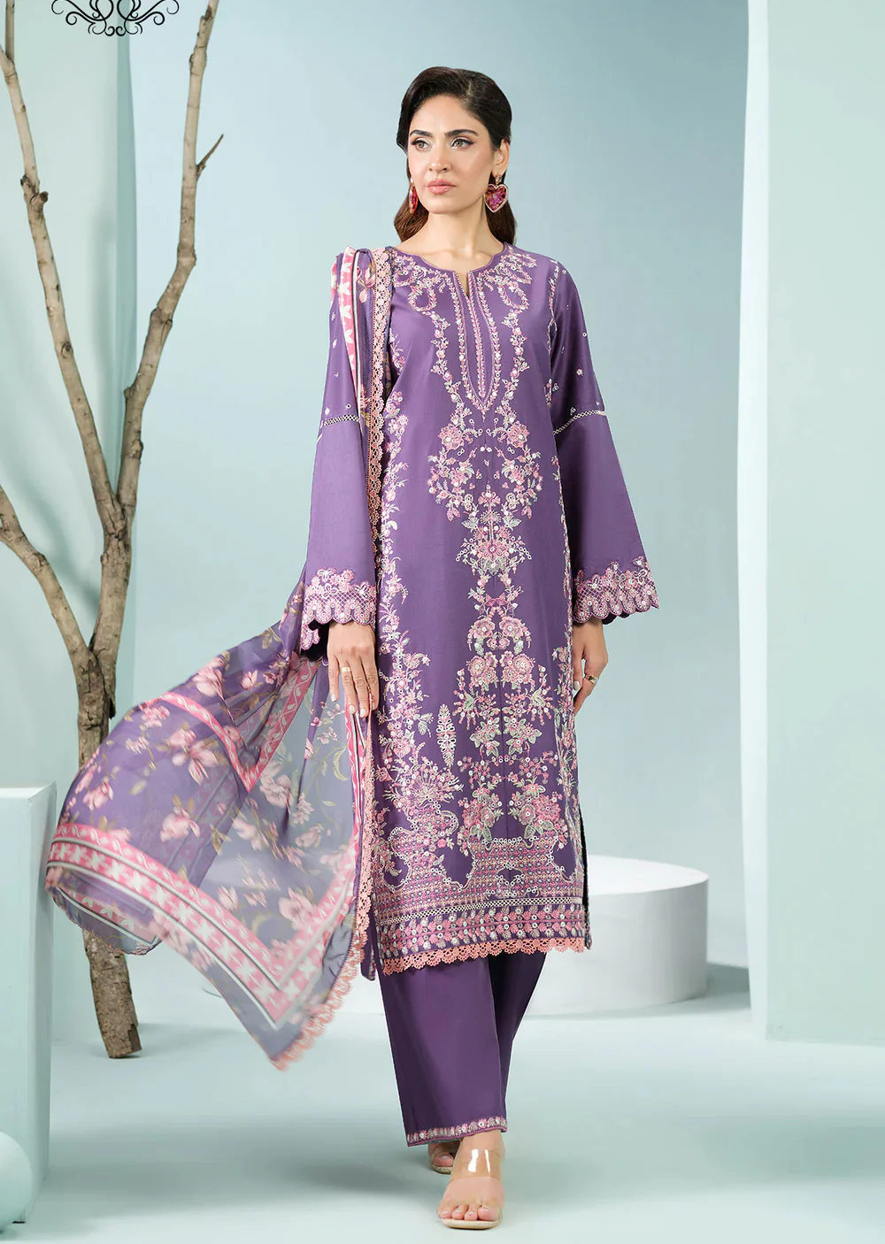 HSS-1179- Ivory Diviné - Luxury LAWN Suit - Image 2