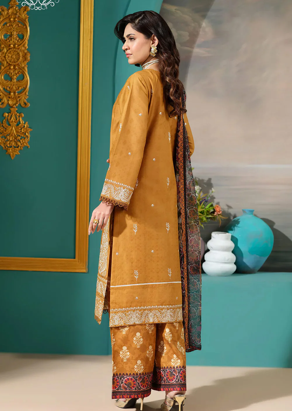 HSS-1180- Ivory Diviné - Luxury LAWN Suit - Image 2