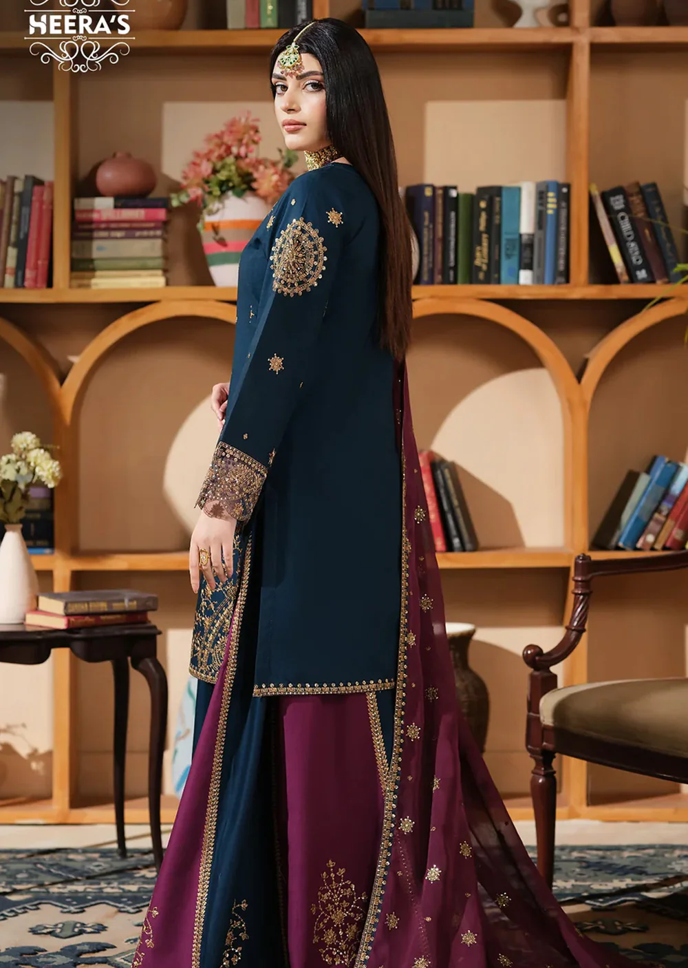 HSS-1187  full embroidered Cambric Cotton shirt - Image 2