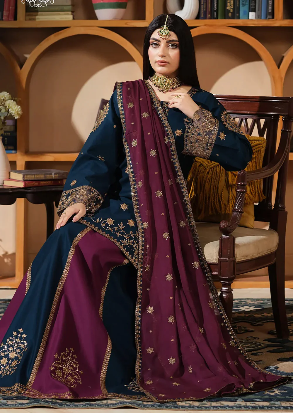 HSS-1187  full embroidered Cambric Cotton shirt - Image 5