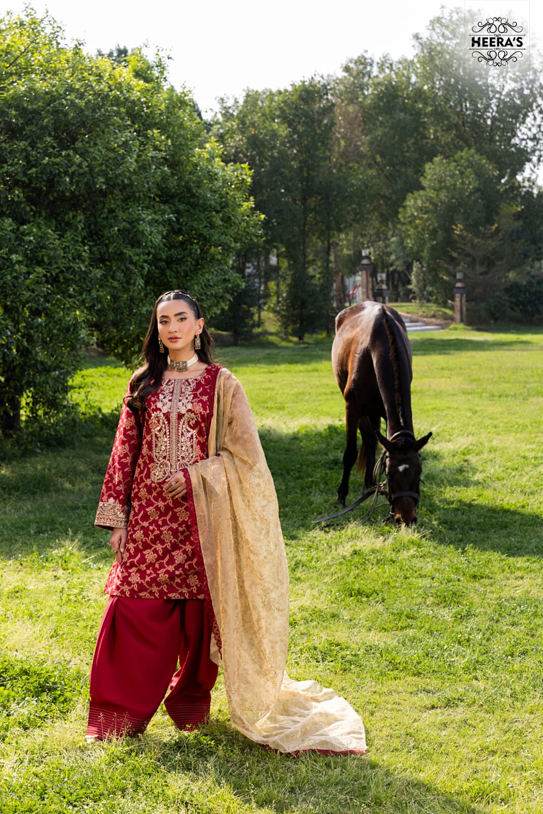 HSS-352- Readymade LUCERA MAROON FARSHI Heeras Suit - Image 4