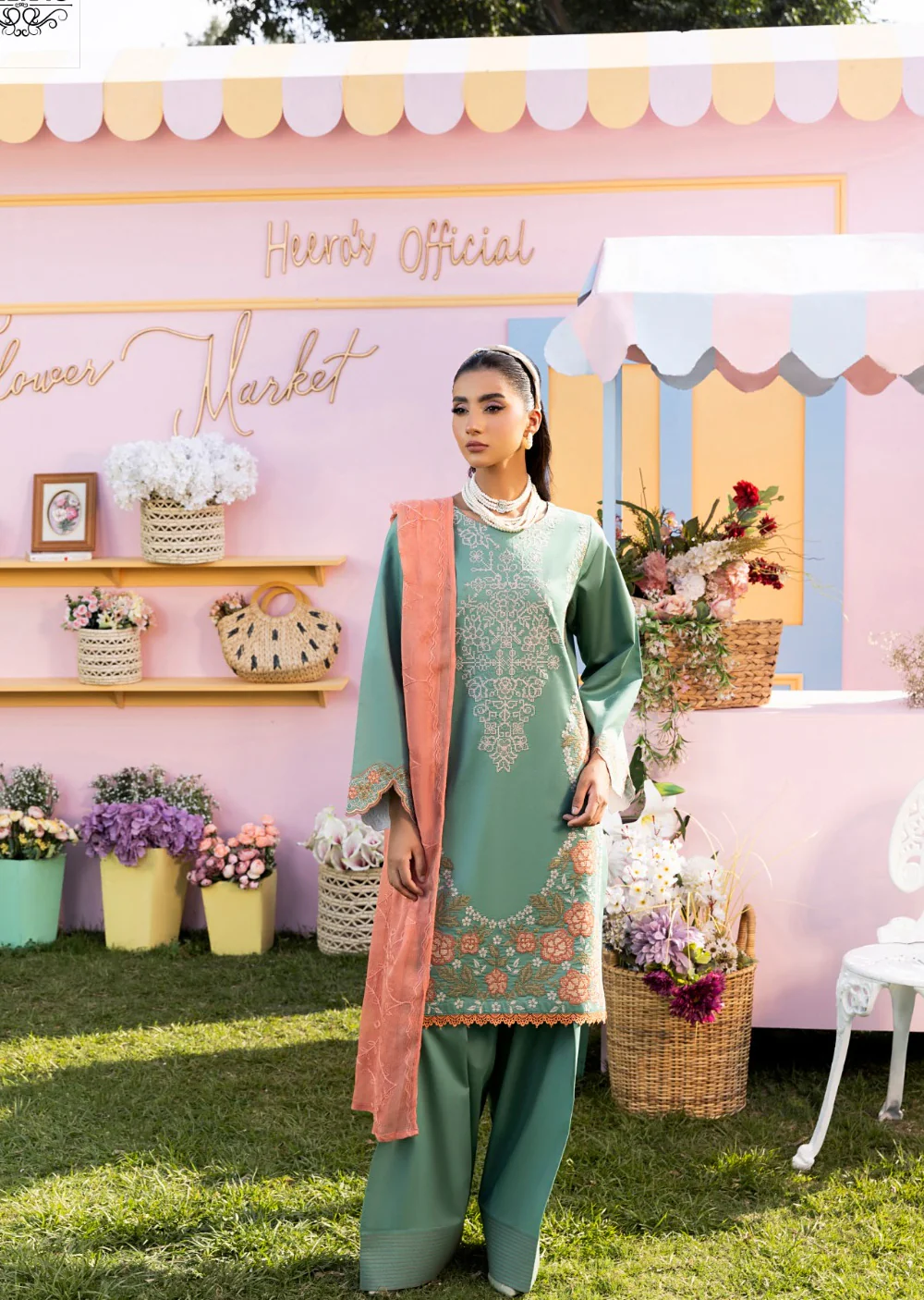 HSS-367- Readymade Green Heeras Suit