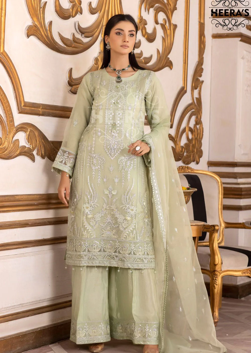 HSS-62 Readymade Winter Organza Suit
