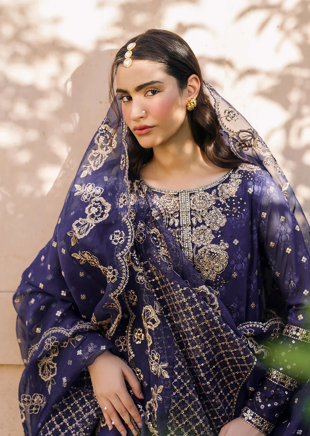 IZKN-01 Navy - Readymade - Bandhani Chiffon Collection by Iznik 2025 - Image 5