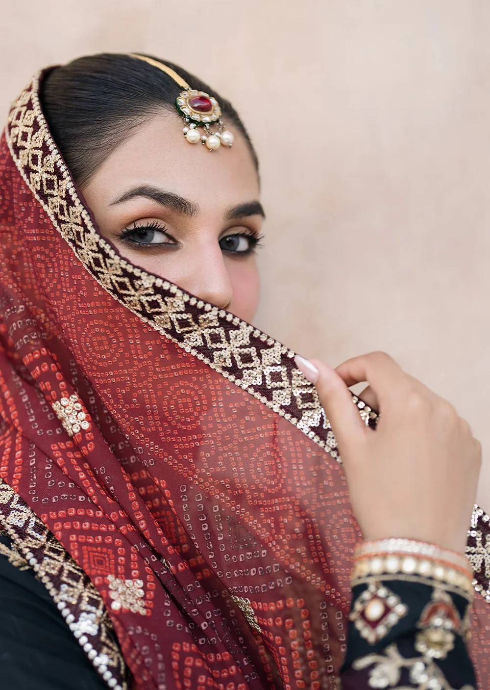 IZKN-06 - Black - Readymade - Bandhani Chiffon Collection by Iznik 2025 - Image 2