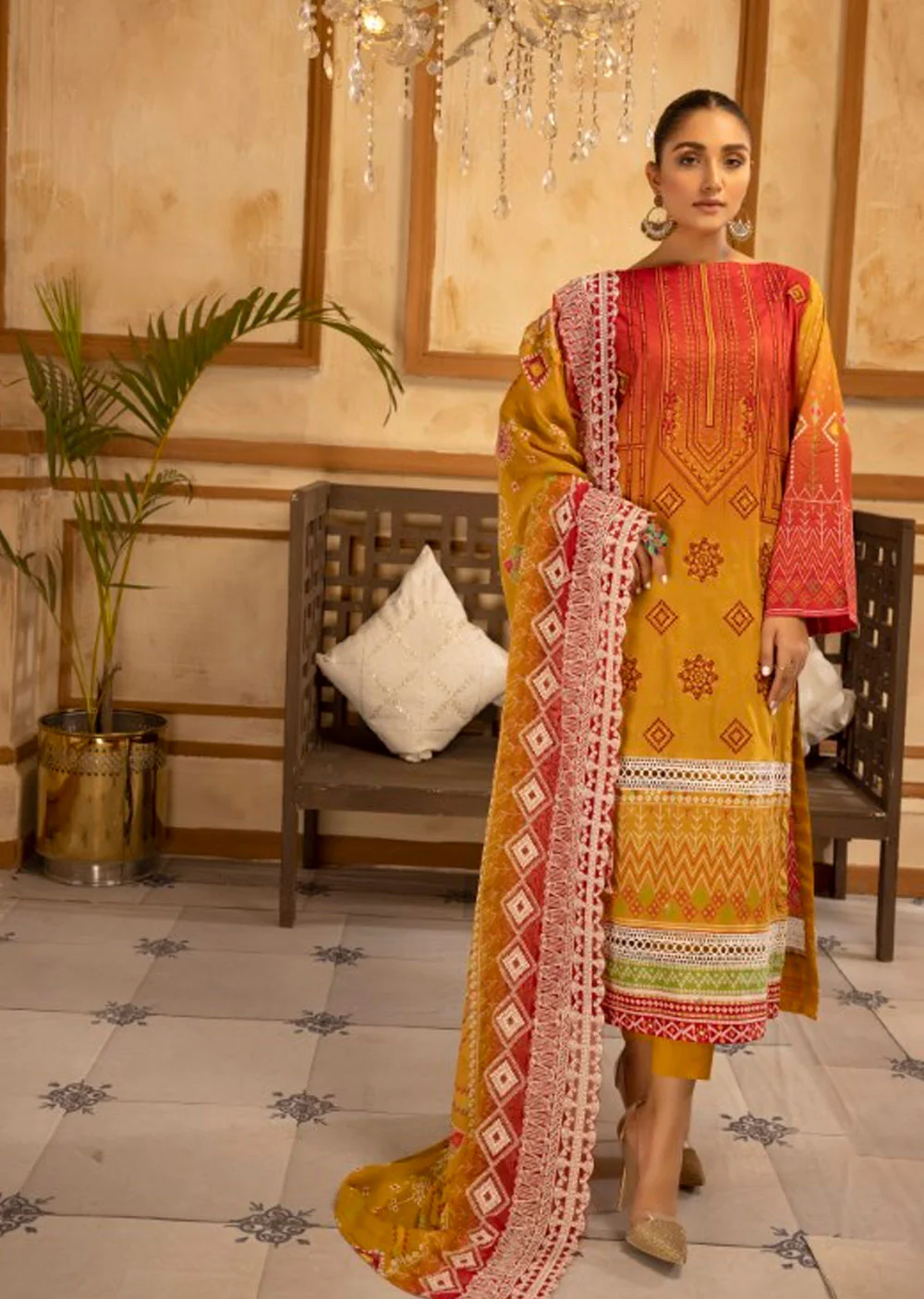 JH-639 - Unstitched - Johra Naaz Lawn Suit