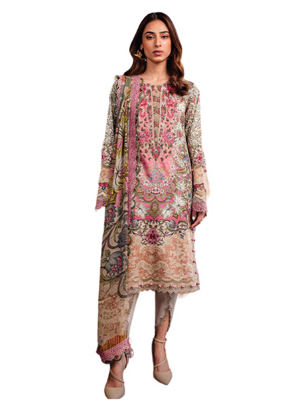 JPS-09 - Unstitched - Premium Lawn Collection by Jade 2024