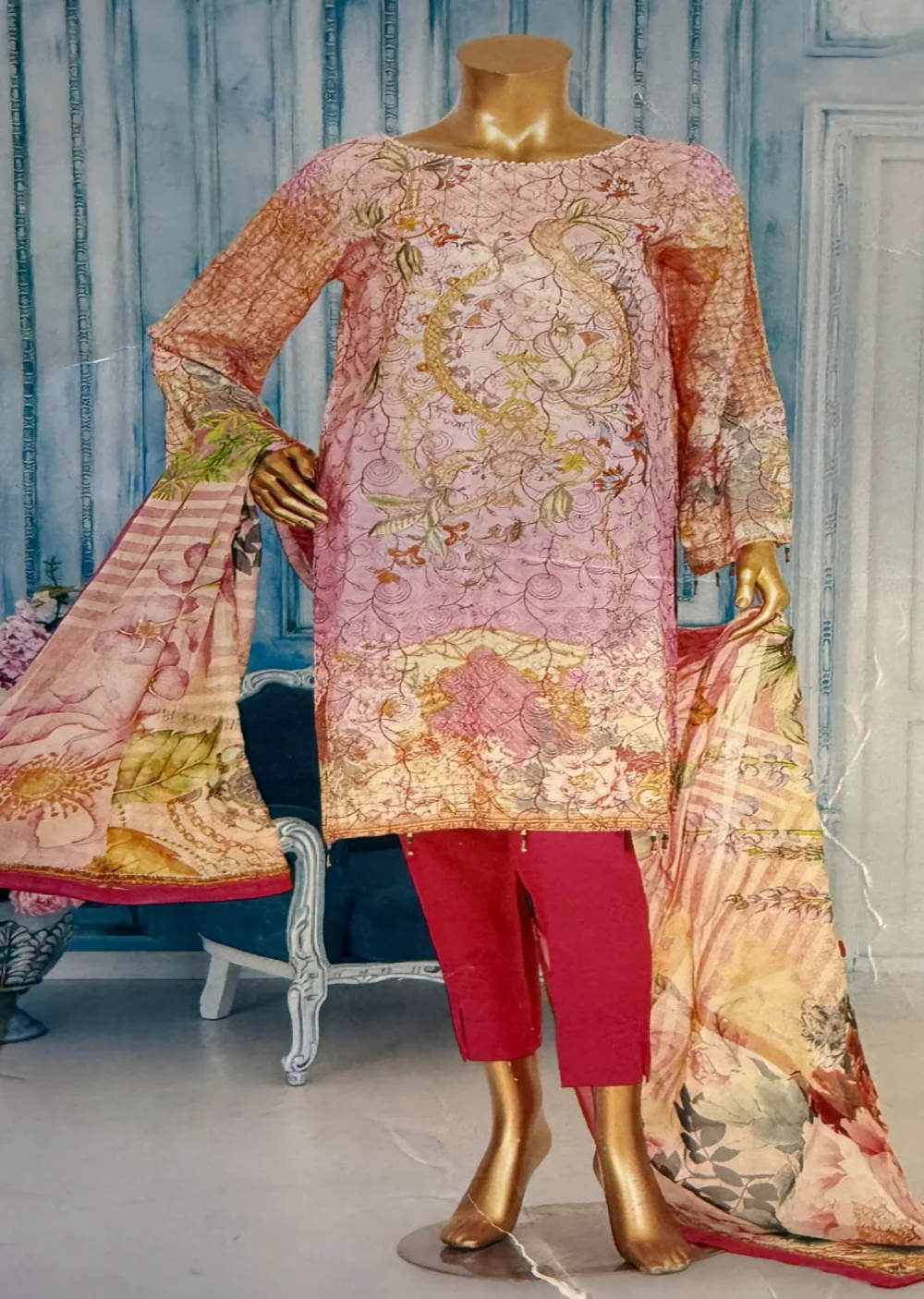 JUR02 Unstitched - Urwa - Suit by Javed Arts - Image 3