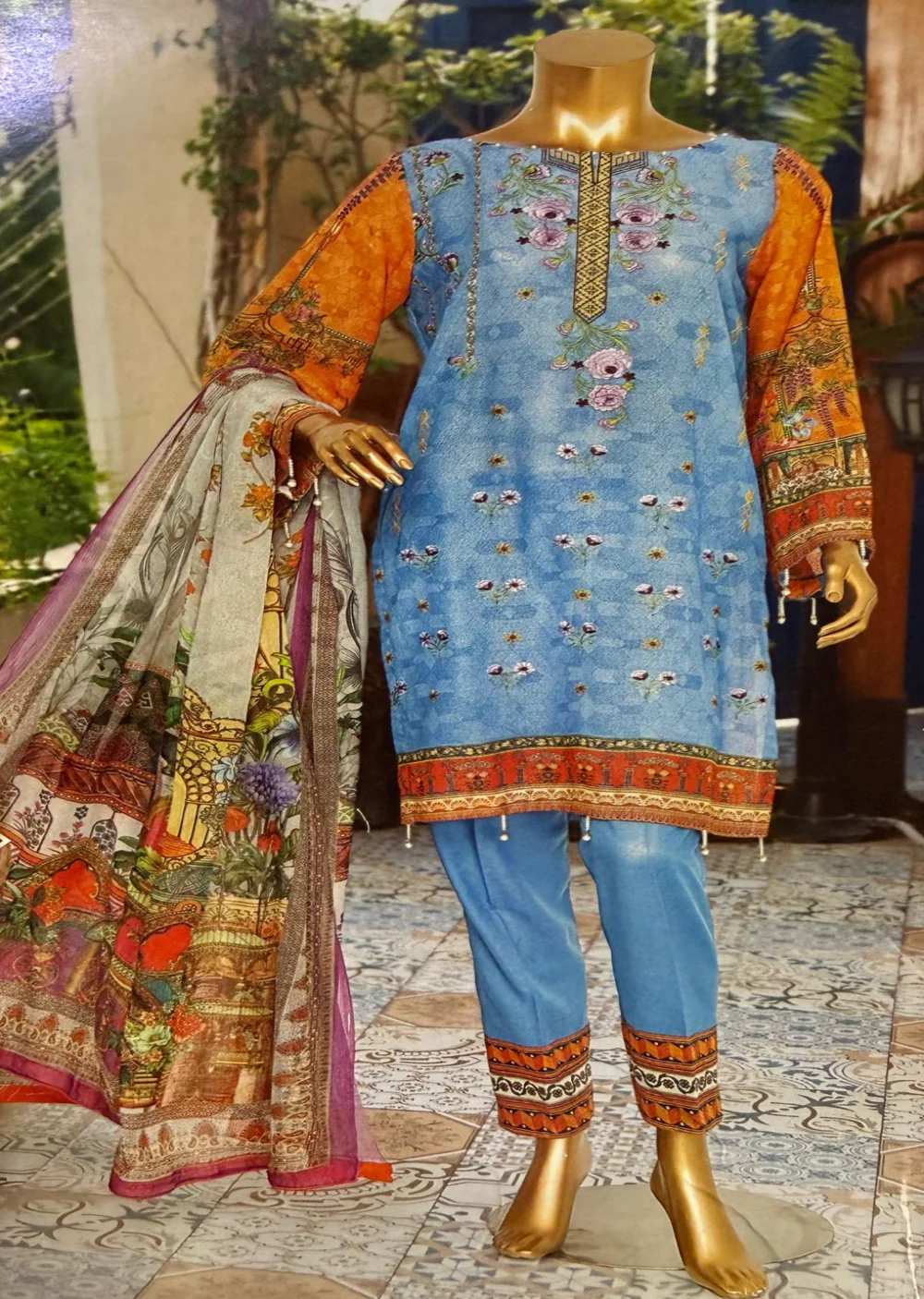 JUR02 Unstitched - Urwa - Suit by Javed Arts - Image 4