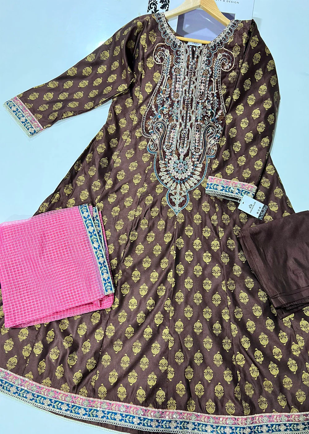 KLD1005 Jilmil - Readymade Khadi Net Suit - Image 6