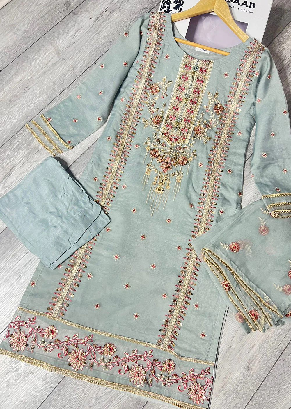 KLD1007 Eve - Readymade Organza Suit - Image 6