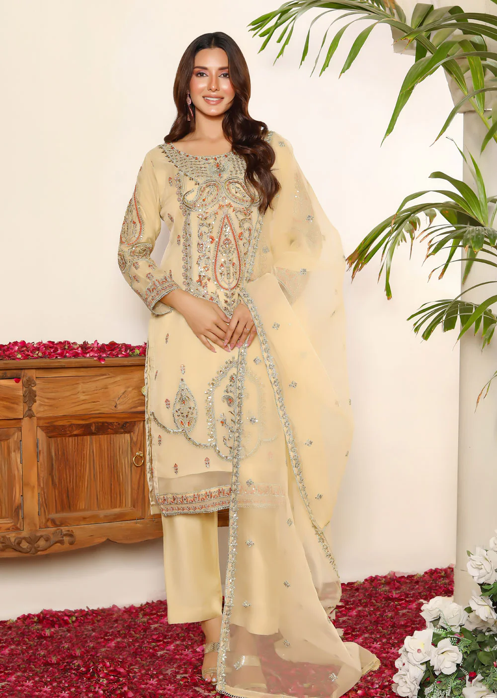 KLD1031 Marina Readymade Organza Suit