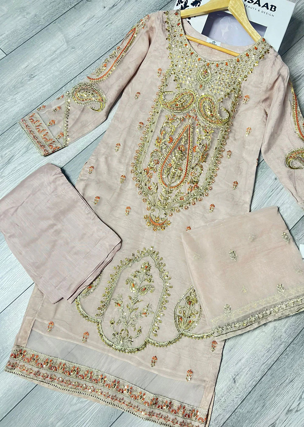 KLD1031 Marina Readymade Organza Suit - Image 8