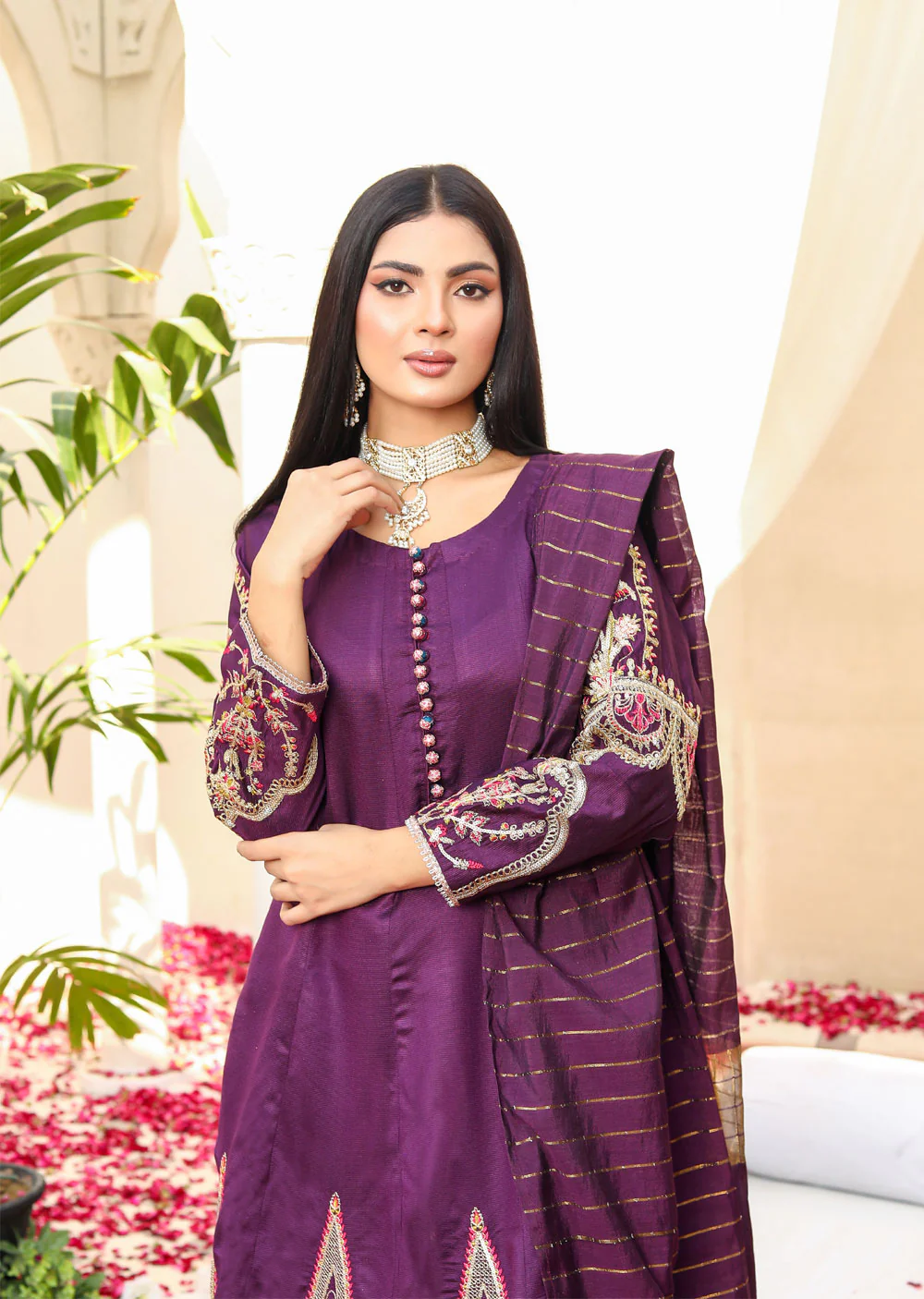 KLD1015 Billo - Readymade Khadi Net Suit - Image 3