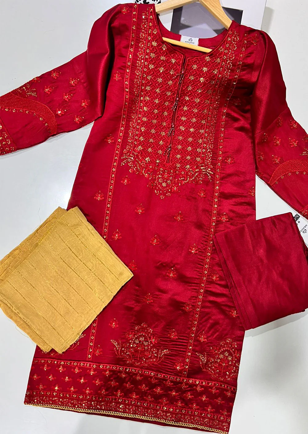 KLD1017 Aura - Readymade Organza Suit - Image 7