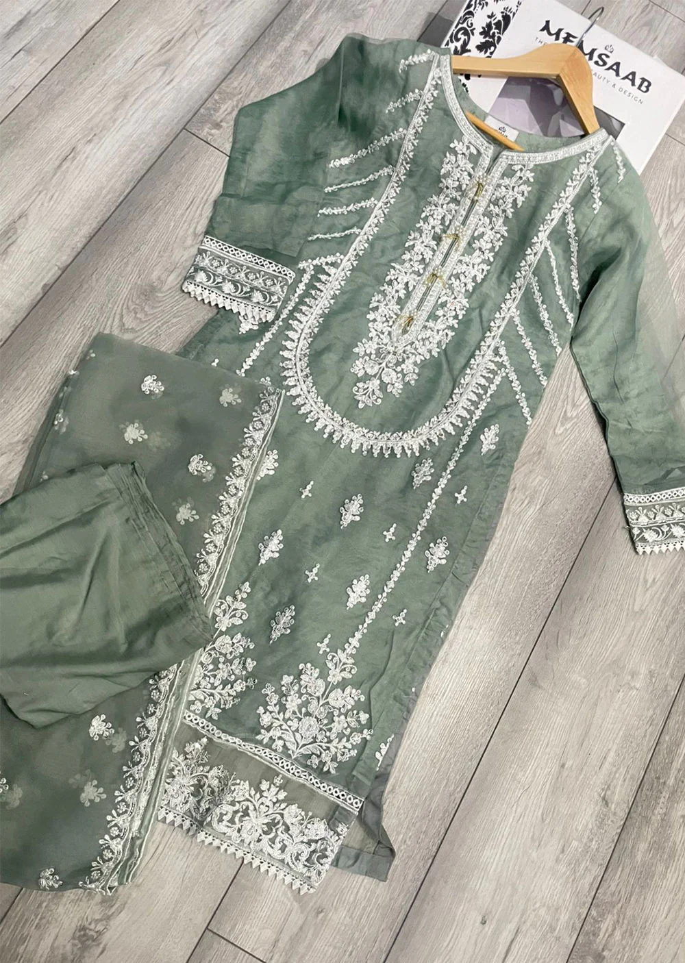 KLD1023 Rivaa - Readymade Organza Suit - Image 8