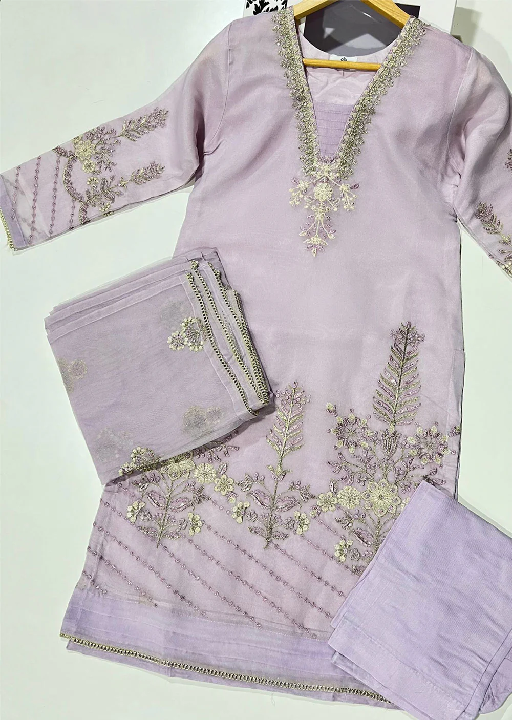 KLD1025 Rosay - Readymade Khadi Net Suit - Image 8