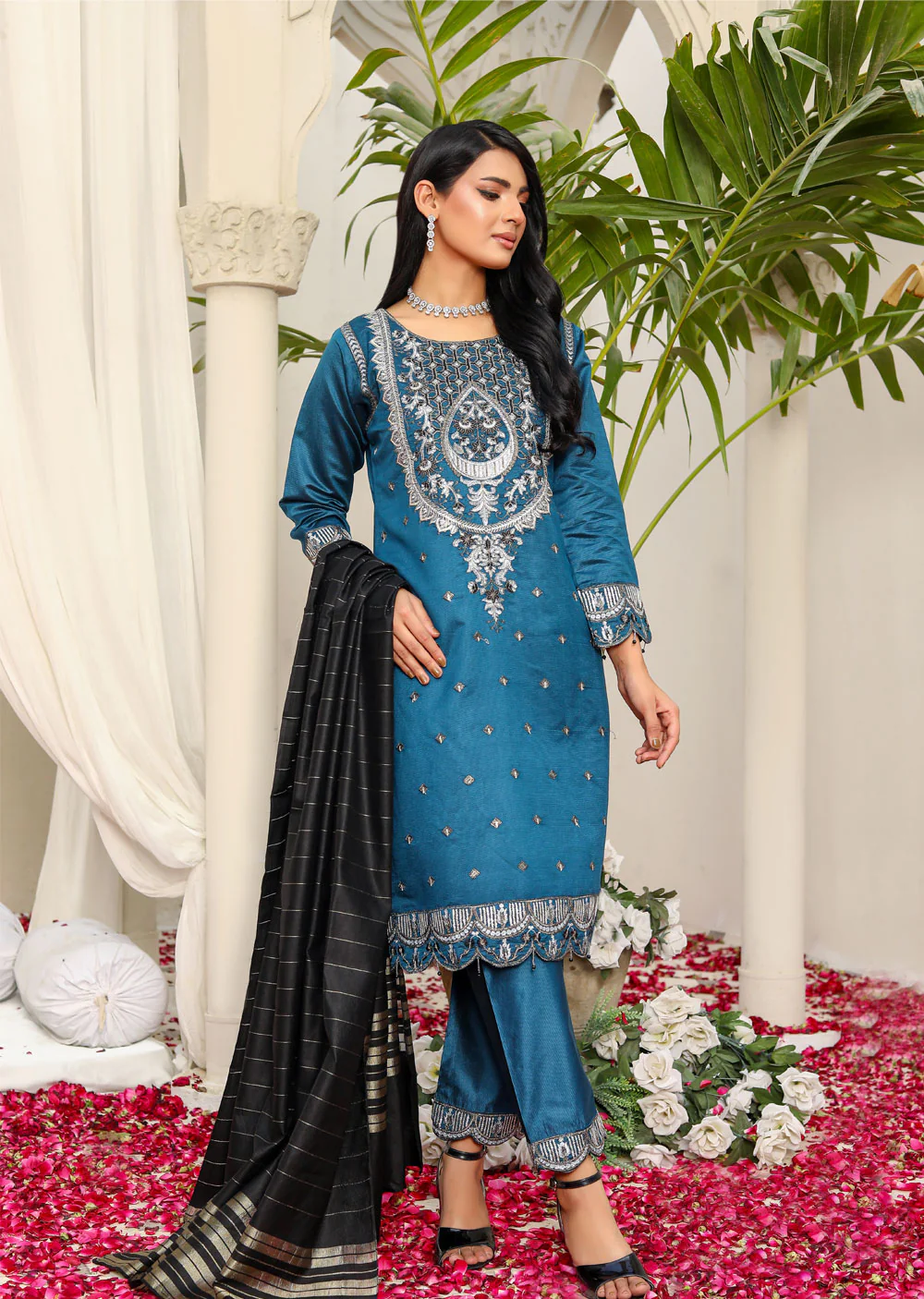 KLD1027 Naran - Readymade Khadi Net Suit