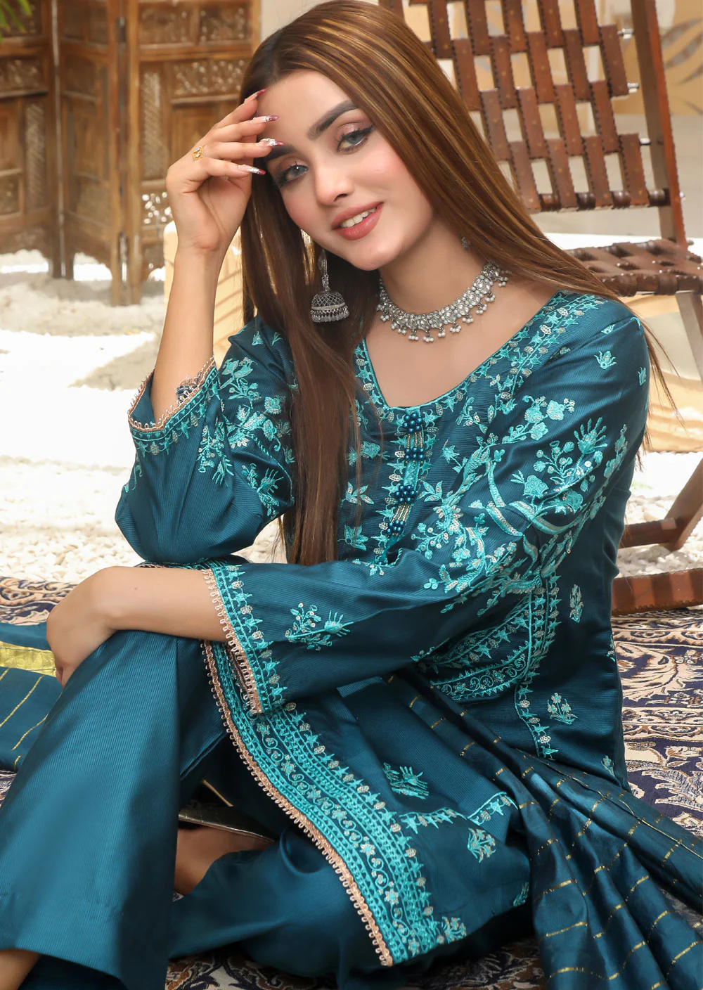 KLD204 Rustic - Readymade Teal Suit - Image 2