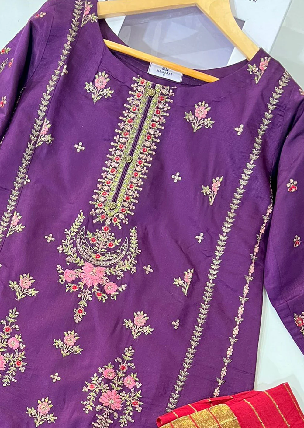KLD302 Sanaya - Purple Readymade Khadi Net Suit - Image 5