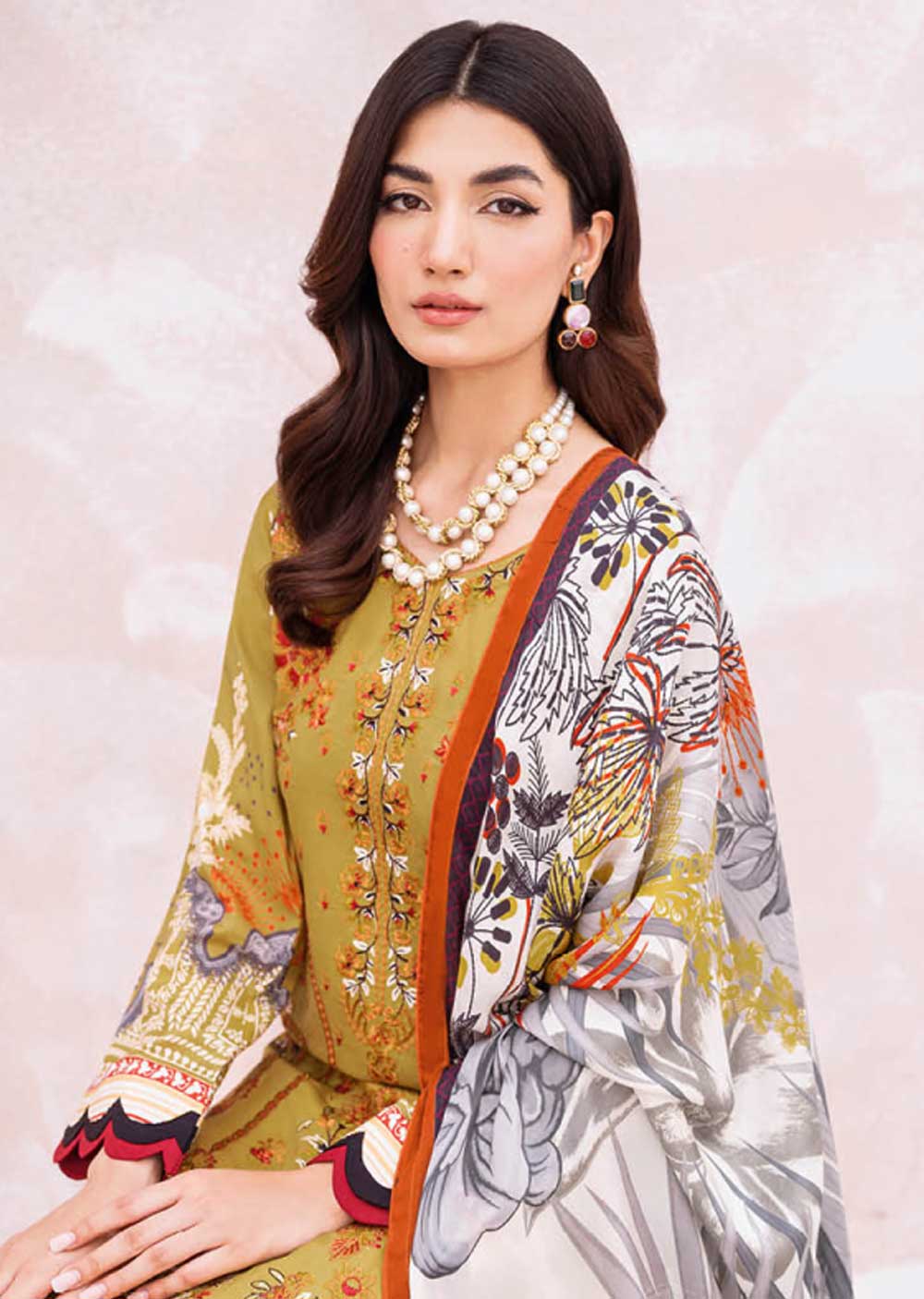 L-710-R - Readymade - Ramsha Mashaal Luxury Lawn Vol 07 2023 - Image 2